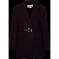 Ganni Bonded Crepe Blazer - Black - 40