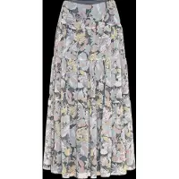 Ralph Lauren Floral Crinkle Georgette Tiered Skirt - Blue - 42
