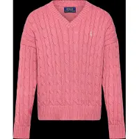 Ralph Lauren Cable-Knit Cotton V-Neck Sweater - Pink - 129-130