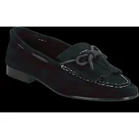 Ralph Lauren Fringe-Trim Suede Loafer - Black - 40