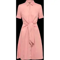 Ralph Lauren Tie-Front Linen Shirtdress - Pink - 46