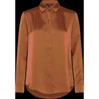 Ralph Lauren Classic Fit Satin Charmeuse Shirt - Orange - XL
