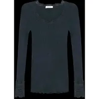Rosemunde Rwbenita Silk Ls O-Neck Lace T-Shir - Black - S