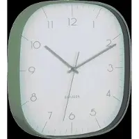 Karlsson Wall Clock Grato Cuadrado Grayed Jade W. Jungle Green - Khaki green - H 29CM