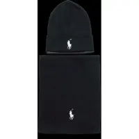 Ralph Lauren Rib-Knit Cotton Beanie & Scarf Gift Set - Navy - ONE SIZE