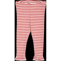 Green Cotton Rib Stripe Frill Leggings Baby - Red - 56