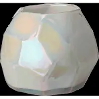 Pols Potten Candle Holder Graphic Luster - White - Ø12.5X H10.5CM
