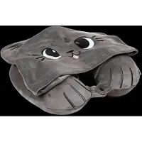 Puckator Hoodeazzz Duke The Capybara Plush Memory Foam Travel Pillow & Hood - Grey - ONE SIZE