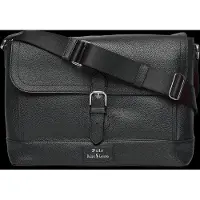 Ralph Lauren Pebbled Leather Messenger Bag - Black - ONE SIZE