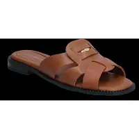 Tommy Hilfiger Coin Leather Sandal - Brown - 38