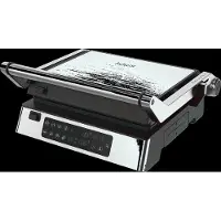 Barlife Cg30006 Table Grill / Panini Grill W/ Digital Thermometer 2000W Pfas Free Coating - Silver - 2000 W