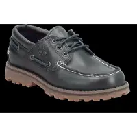 Timberland unisex for kids. TB0A2A5FEP81 Authentic Navy Leather Boat Shoes (32), Flat, Laces, Casual, children's fashion