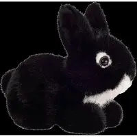 Teddy HERMANN® Lying Rabbit Black 17 Cm - Black - ONE SIZE