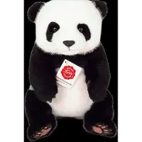 Teddy HERMANN® Sitting Panda 28 Cm - Black - 28 CM
