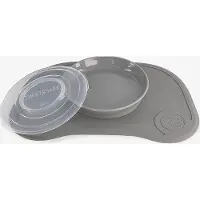 Twistshake Click Mat + Plate 6+M Pastel Grey - Grey - ONE SIZE