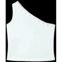 Mango Asymmetric Eyelets Top - White - 164