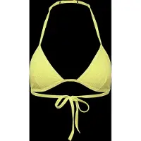 Monki Halterneck Triangle Seersucker Bikini Top - Yellow - S