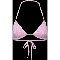 Monki Halterneck Triangle Seersucker Bikini Top - Multi/patterned - XXS