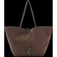 Mango Suede Shopper Bag With Bow Closure - Khaki green - ONE SIZE