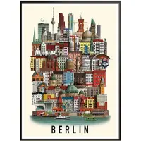 Martin Schwartz Berlin Small Poster - Multi/patterned - A3