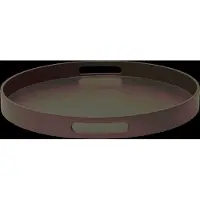 Mojoo Matt Lacquer Tray - Brown - Ø40X4