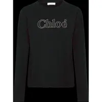 Chloé Logo Long Sleeve Top - Black - 6 Y