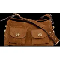 Coach The Originals Suede Turnlock Haversack Bag - Brown - ONE SIZE