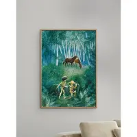 Poster & Frame Astrid Lindgren - Horses In The Woods - Green - 50X70CM