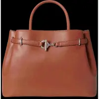 Ralph Lauren Leather Large Blaike Satchel - Brown - ONE SIZE