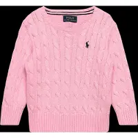 Ralph Lauren Combed Cotton-Ls Cable Cn-Tp-Swt - Pink - 102-108