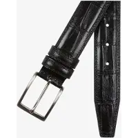 Portia 1924 Croco Leather Belt - Black - 85 cm