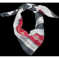 Ralph Lauren Rope-Print Striped Cotton-Silk Scarf - Blue - ONE SIZE