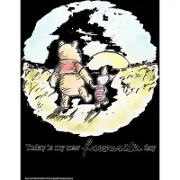 Poster & Frame Disney - Winnie The Pooh - Friendship Sunset - Beige - 50X 70CM