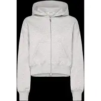 Weekday Cropped Boxy Zip Hoodie - Grey - L