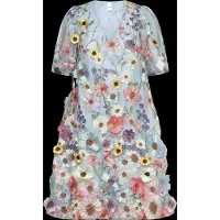 Y.A.S Yasflowering Ss Dress - Show - Blue - 42