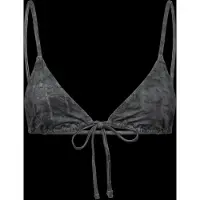 Weekday Printed Triangle Bikini Top - Black - XXL