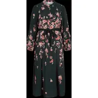 Vila Vielma Bai O-Neck Ls Ankle Midi Dress/Ln - Black - 34