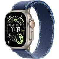 Apple Watch Ultra 3 GPS + Cell 49 mm luonnonvaalea titan, sininen/kirkkaansininen trail-ranneke - S/M