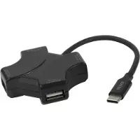 Deltaco – USB-C hub, 4x USB-A 480 Mbps, black (USBC-HUB205)