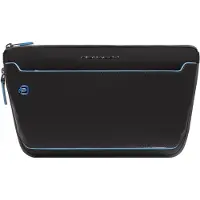 Piquadro Blue Square Crossbody-laukku Nahka 30 cm Musta