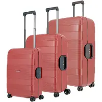 Travelite Korfu 4-pyöräinen Matkalaukkusetti 3-osainen Punainen