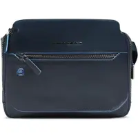 Piquadro Blue Square Crossbody-laukku Nahka 27 cm Sininen