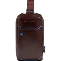 Piquadro Blue Square Crossbody-laukku Nahka 15 cm Ruskea