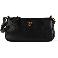 Pinko Half Moon Crossbody-laukku Nahka 23 cm Musta