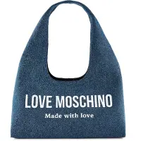 Love Moschino Denim Signature Love Olkalaukku 34 cm Sininen
