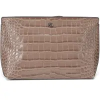 Ralph Lauren Top Iltalaukku Nahka 28 cm Harmaa