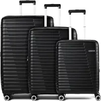 American Tourister Roadrush 4-pyöräinen Matkalaukkusetti 3-osainen Laajennettava Musta