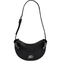 Karl Lagerfeld Autograph Crossbody-laukku Nahka 26 cm Musta