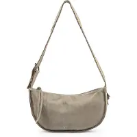 Fredsbruder Whipstitch Soul Crossbody-laukku Nahka 35 cm Harmaa
