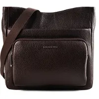 Mandarina Duck Mellow Leather Crossbody-laukku Nahka 30 cm Ruskea